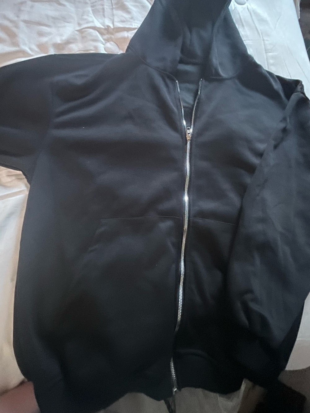 Men's Black Lightweight Full-Zip Hoodie Backpack